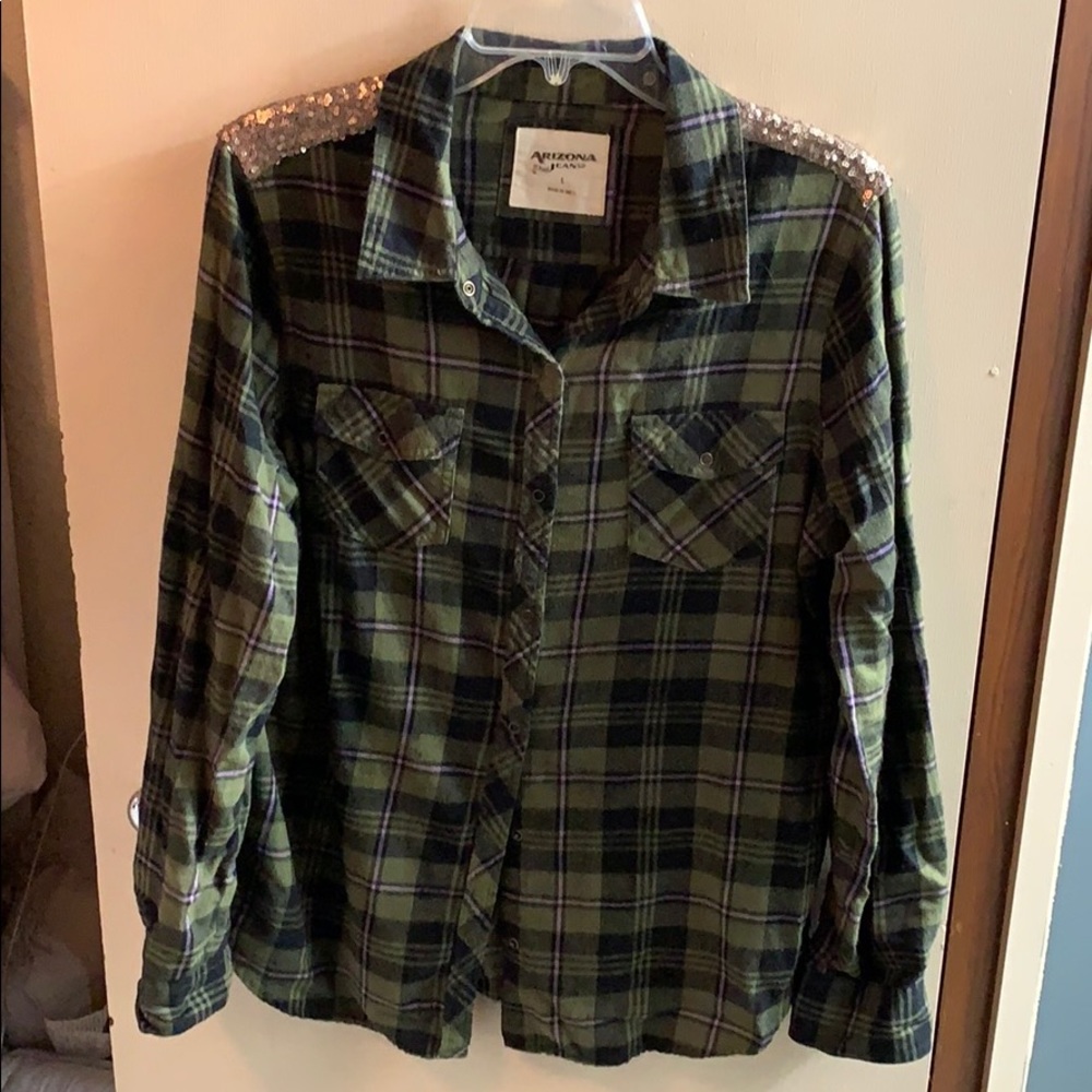 Flannel with sequins